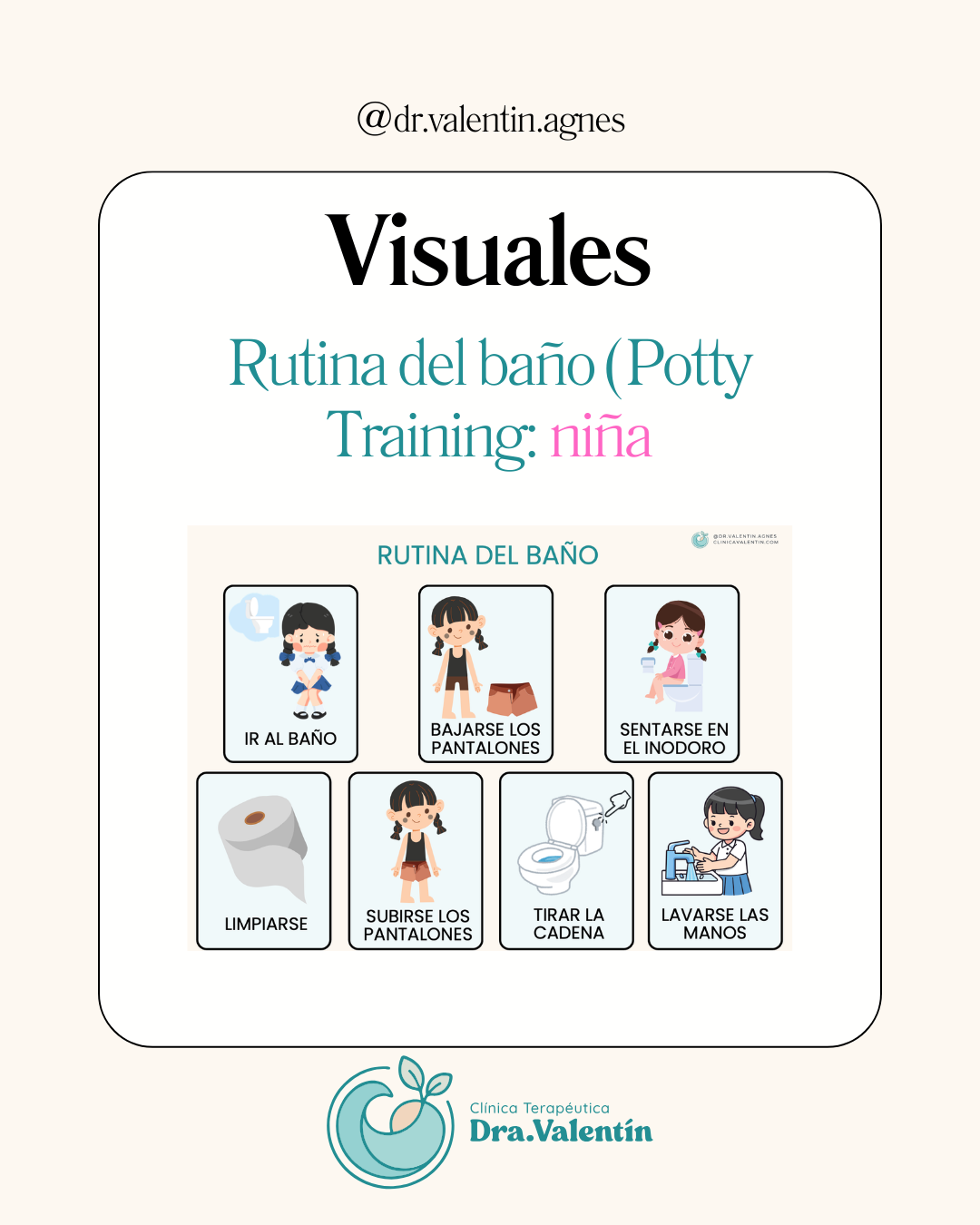 Rutina del baño (Potty Training) con visuales (niña)