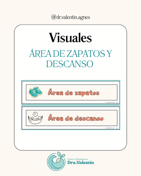 Visuales: área de zapatos y área de descanso