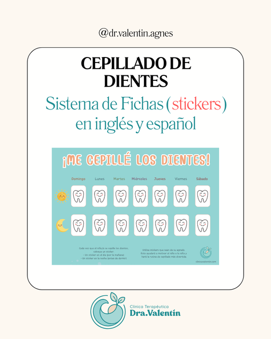 Cepillado de dientes: Sistema de Fichas (stickers) en inglés y español