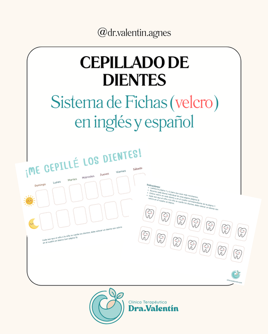 Cepillado de dientes: Sistema de Fichas (velcro) en inglés y español